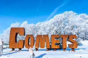 Comets sculpture in winter